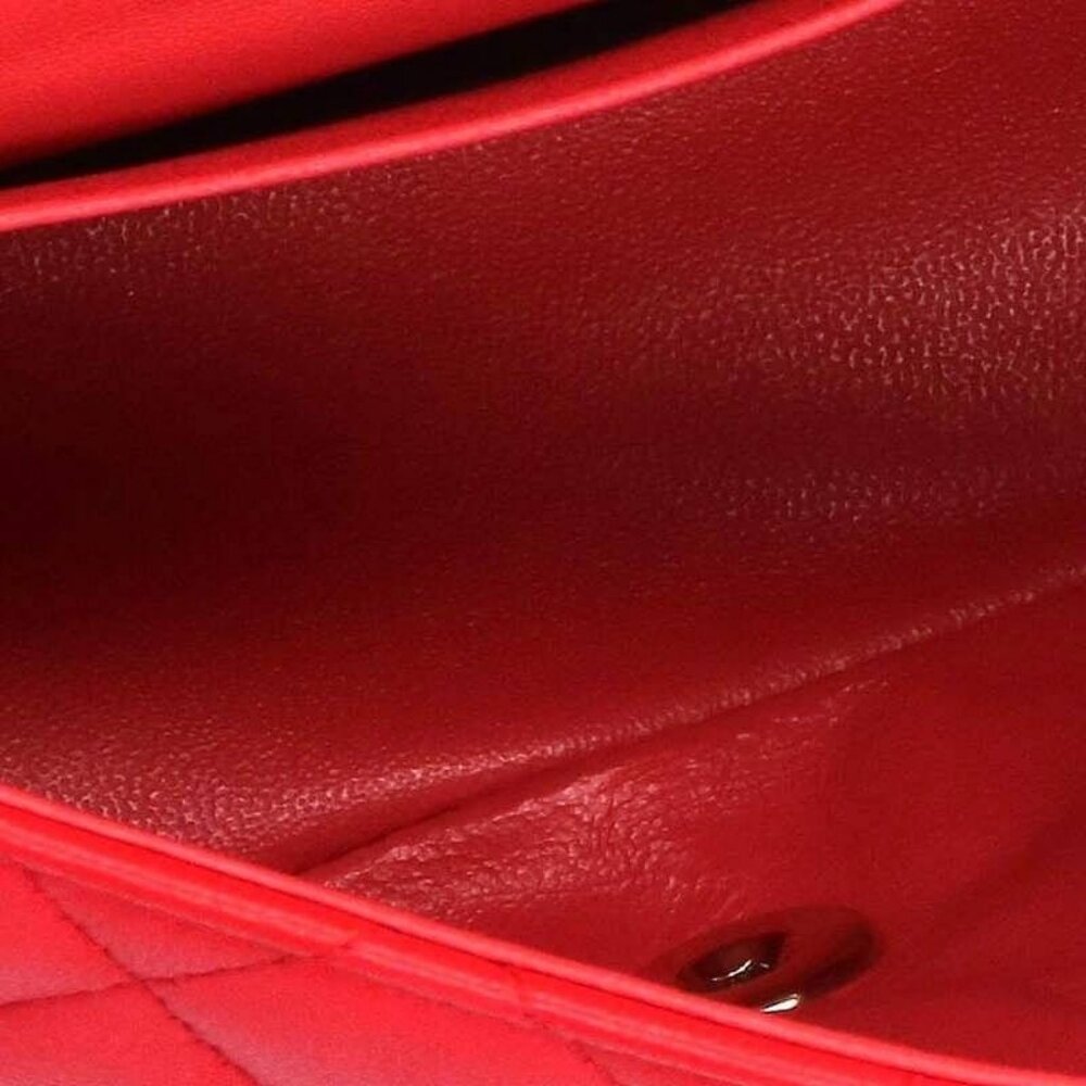 Authentic CHANEL CC Lambskin Quilted Mini Square Flap Pink Lambskin Matelasse - Picture 7 of 8